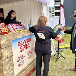 presentation of the different products at the Heuschen & Schrouff Oriental Food stand during the japan tag