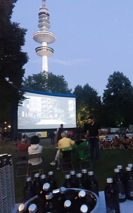 Promoitonaktion beim Open Air Kino